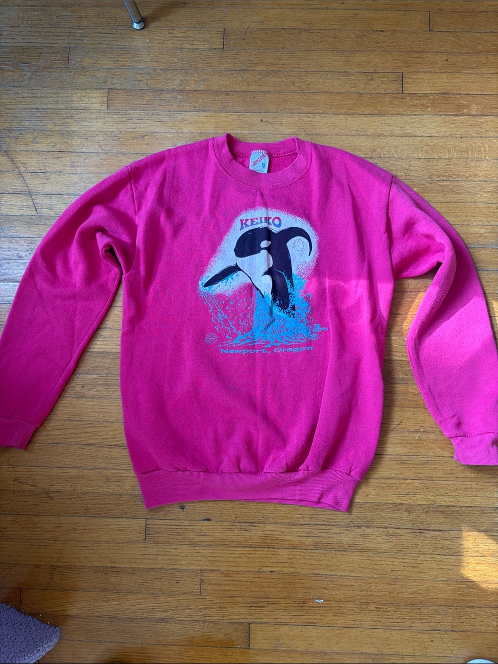 VINTAGE Pink Orca Crewneck Sweatshirt